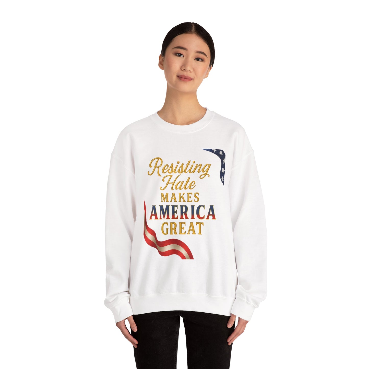 Patriotic Message Crewneck Sweatshirt, Unisex Sweater, Gift for Activists, Comfortable Fashion, Casual Wear, Great for Holidays