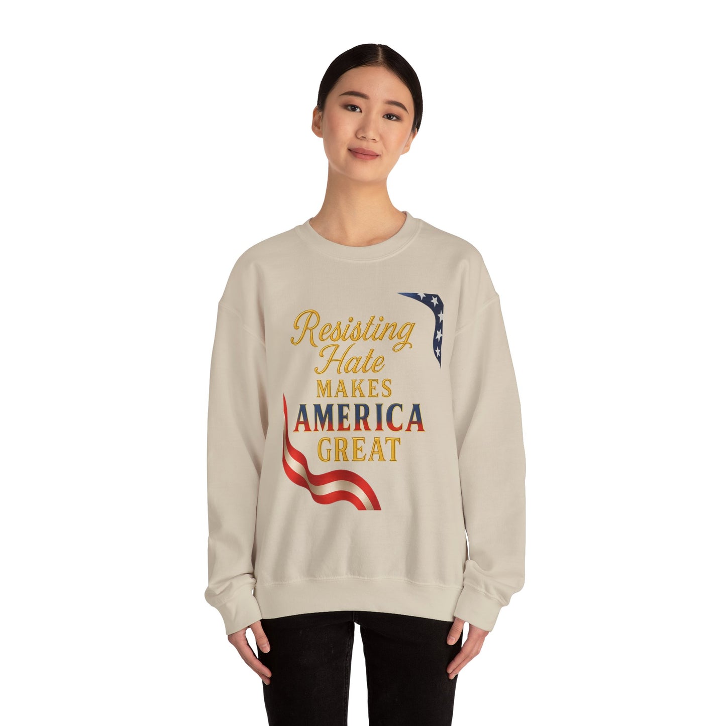 Patriotic Message Crewneck Sweatshirt, Unisex Sweater, Gift for Activists, Comfortable Fashion, Casual Wear, Great for Holidays