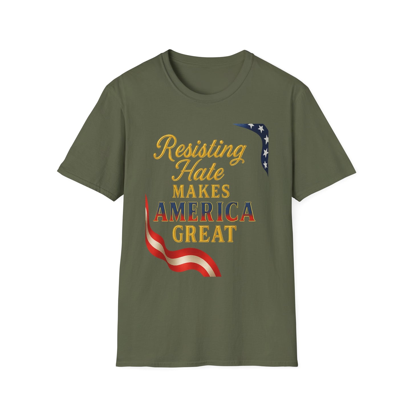 Patriotic T-Shirt, Resisting Hate Makes America Great Shirt, Unisex Tee, Equality Apparel, Gift for Activists, Comfortable Casual Wear